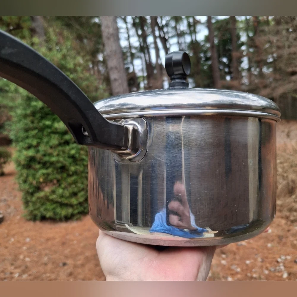 Vintage Farberware Stainless Steel Aluminum Clad 2 Quart Pot With Lid